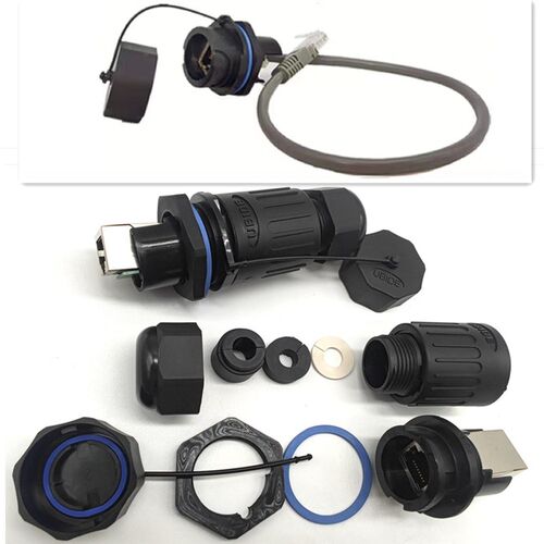 RJ45RB以太网络线防水连接器F6航空插头RJ45F71RA卡扣连接母插座