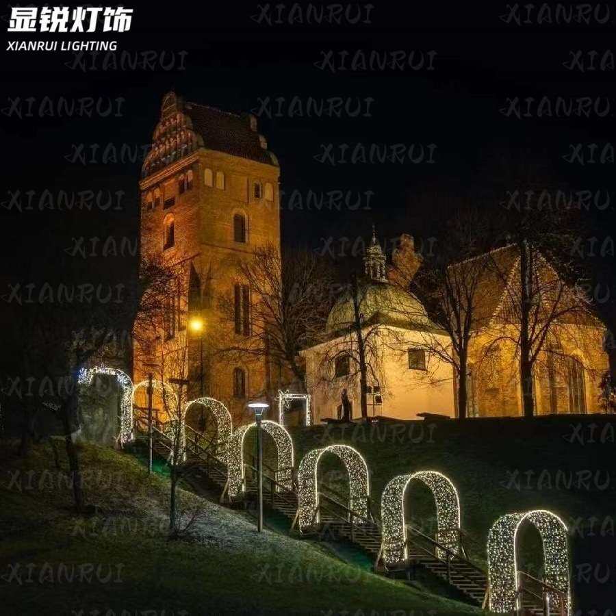 LED时空通道灯户外编程光影隧道灯互动通道灯景观铁艺小品灯展览