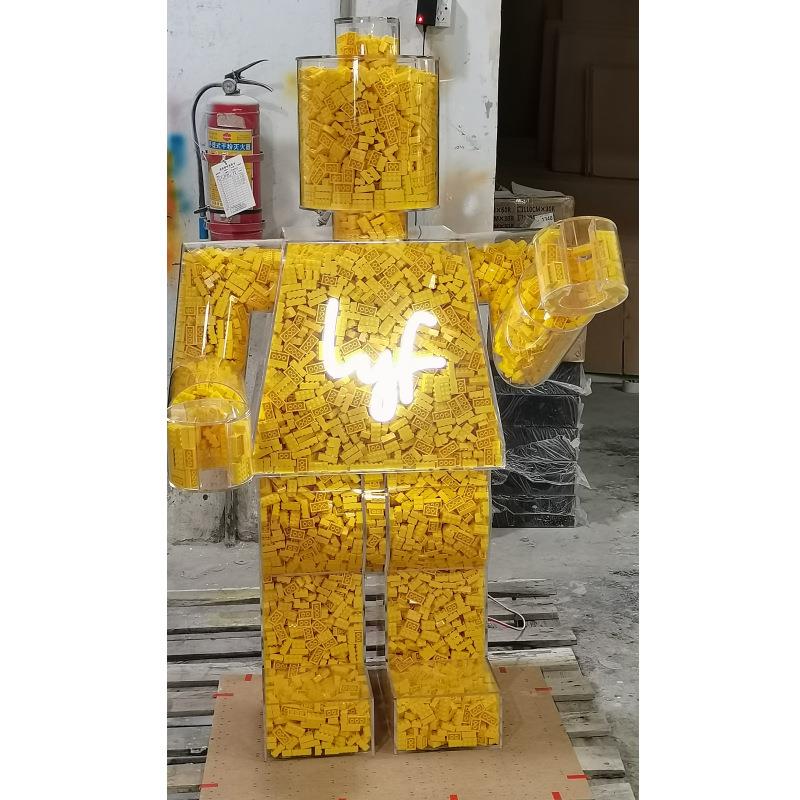 透明有机玻璃景观工程大型雕塑摆件创意家装建材装饰品机器人雕塑