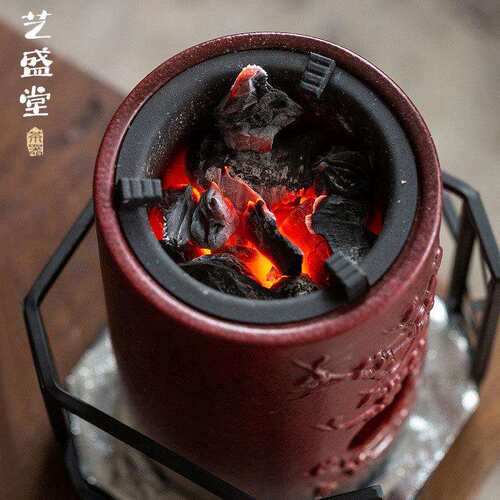 艺盛堂中式复古粗陶梅花炭炉小型家用围炉煮茶壶酒精灯耐高温炭烧