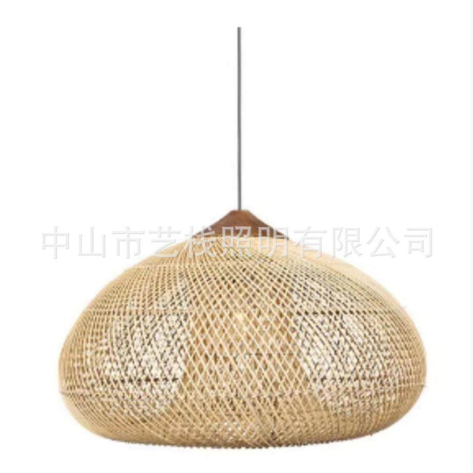 手工藤编静诧风格吊灯东南亚自然风情竹编藤编灯具洋葱造型
