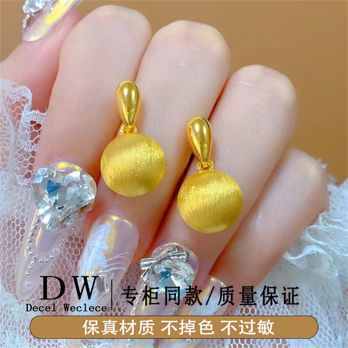 奥特莱斯18K金复古贵气有求必应耳环女新款时尚气质高颜值感耳饰