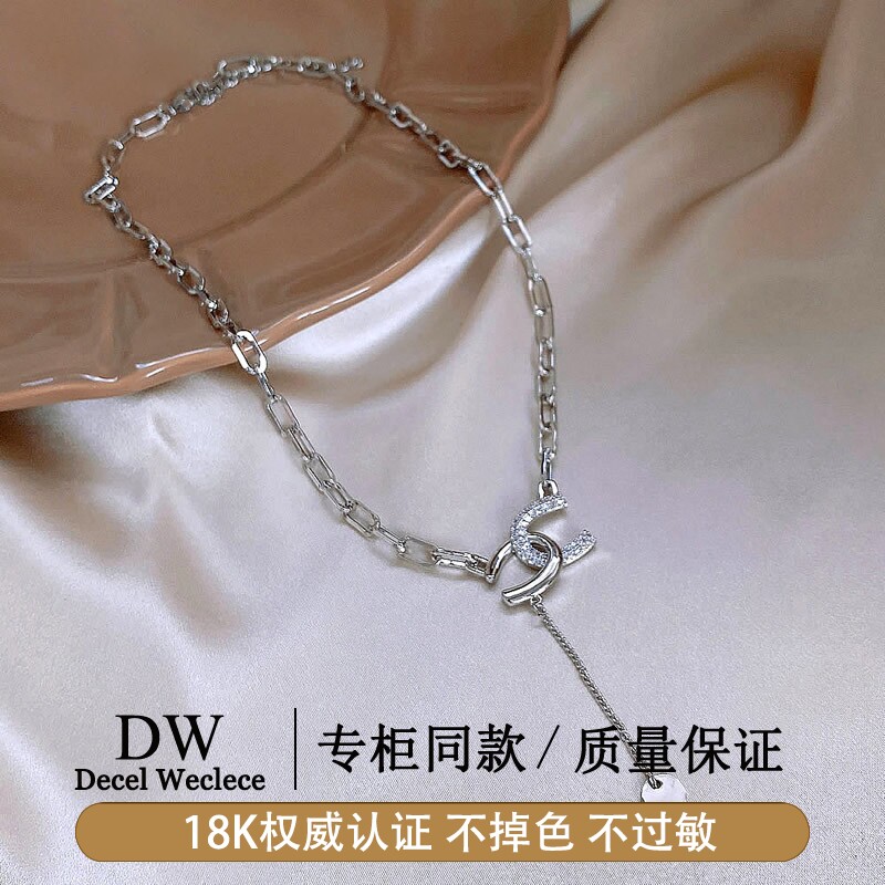 奥特莱斯【专柜捡漏1折】18K金AU750项链女颈链锁骨链精致饰品