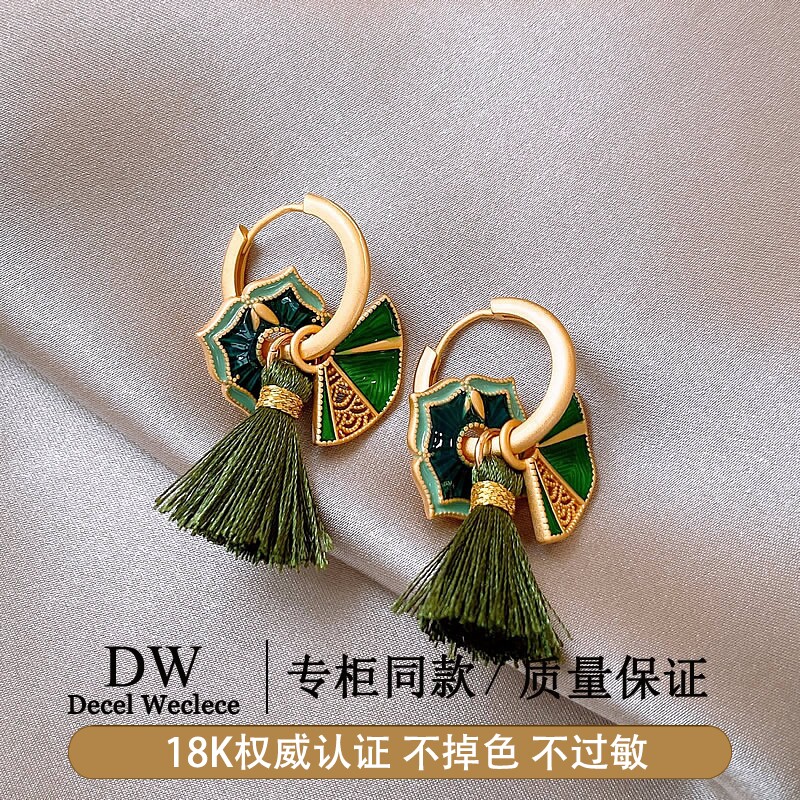 奥特莱斯【品牌撤柜1折】新中式复古耳环女耳钉独特气质国风耳饰