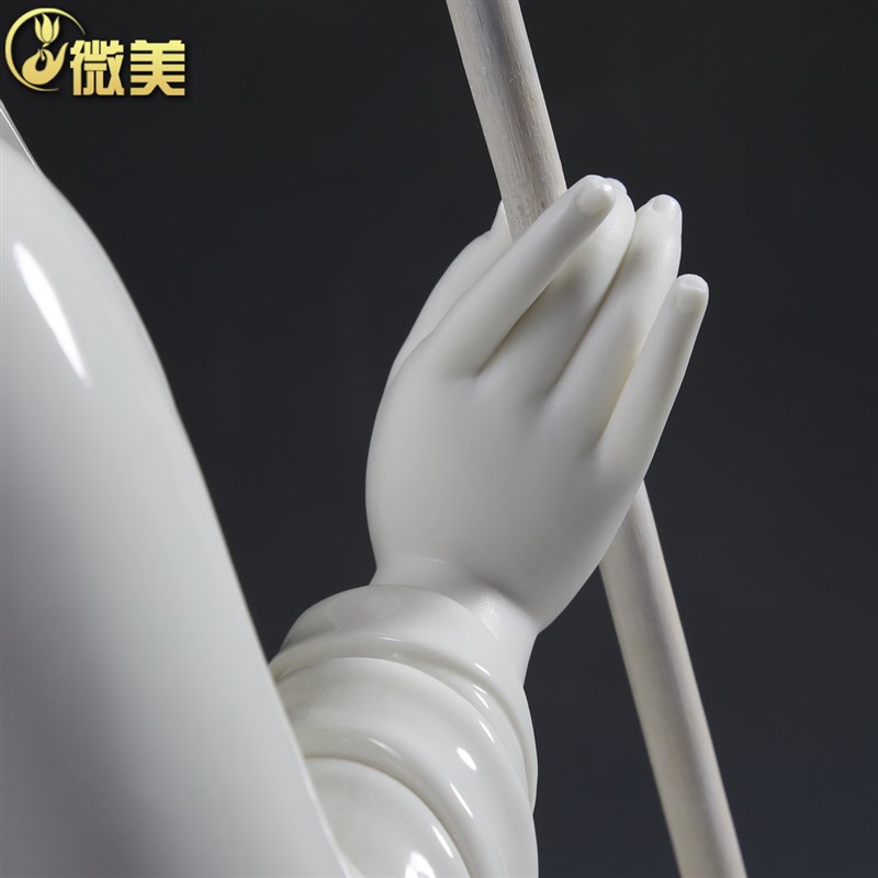 微美 德化白瓷10至19寸坐莲地藏王菩萨像家用供奉陶瓷器佛像摆件