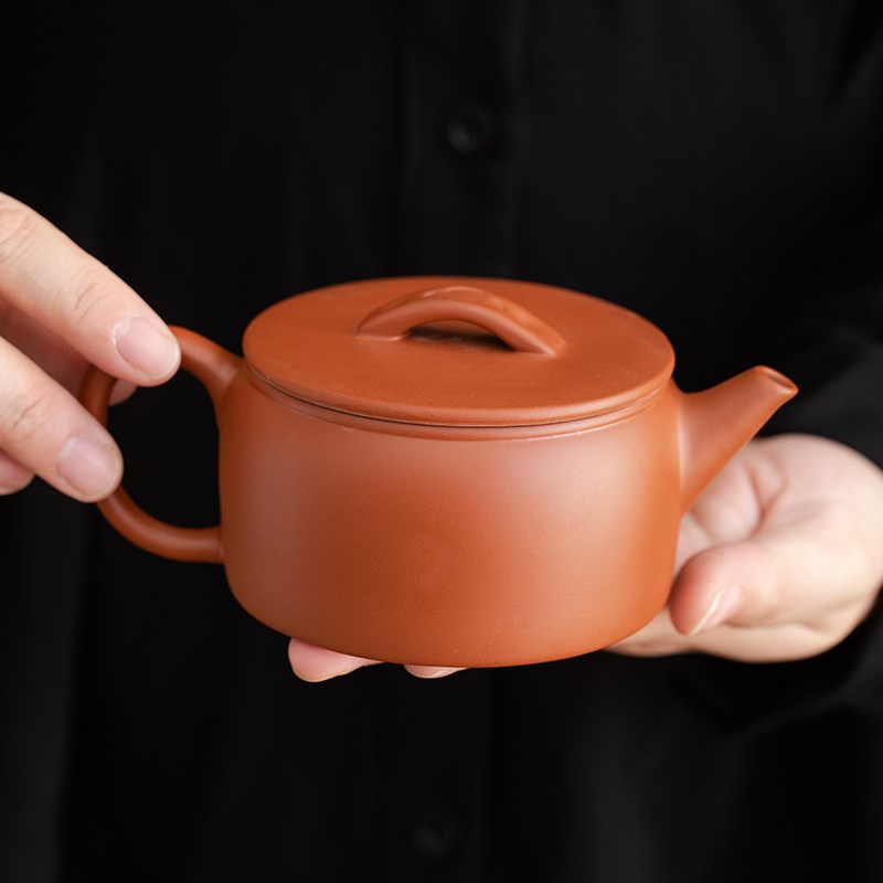 原矿紫砂茶壶家用功夫茶具凤鸣汉瓦壶大容量泡茶器中式朱泥单壶