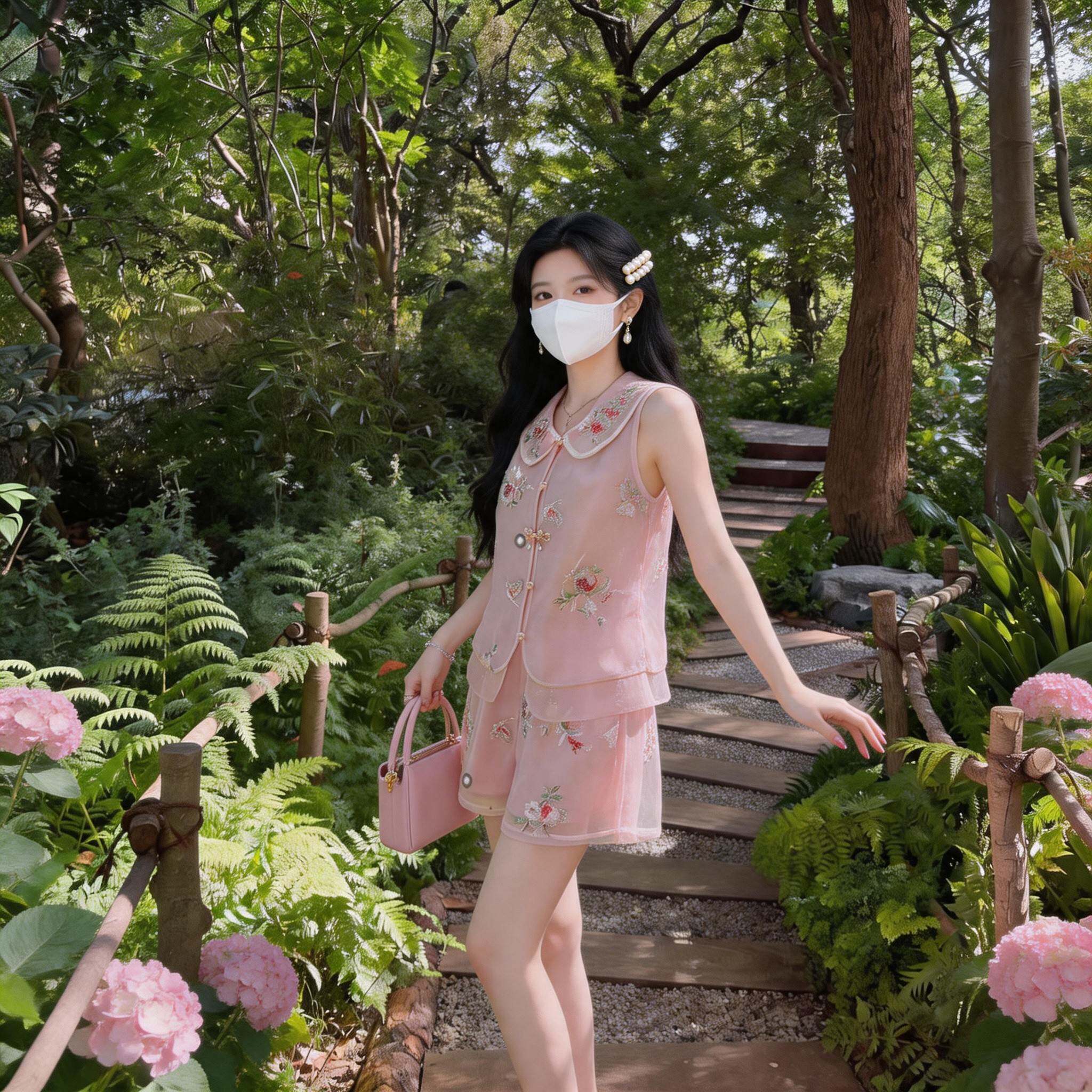 深圳南油｜石榴露 桑蚕丝马甲T恤小个子短裤女夏季新中式国风套装