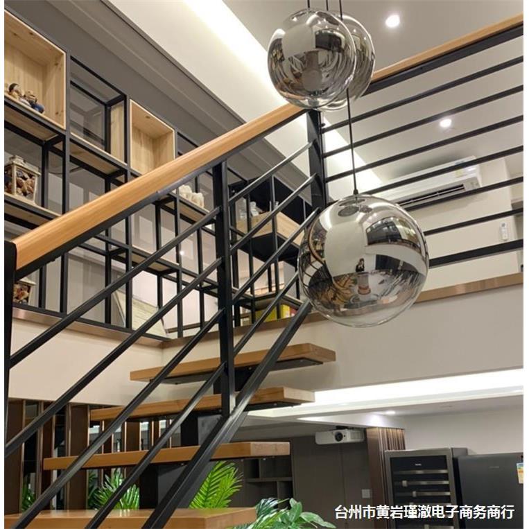 铁艺楼梯扶手简约现代室内家用防护栏杆户外阳台围栏飘窗实木护手