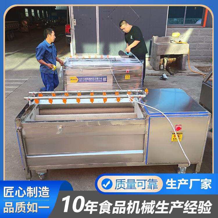 双层毛辊毛刷清洗机洗甘蔗机器甘蔗粽叶竹笋叶清洗机自动化洗甘蔗