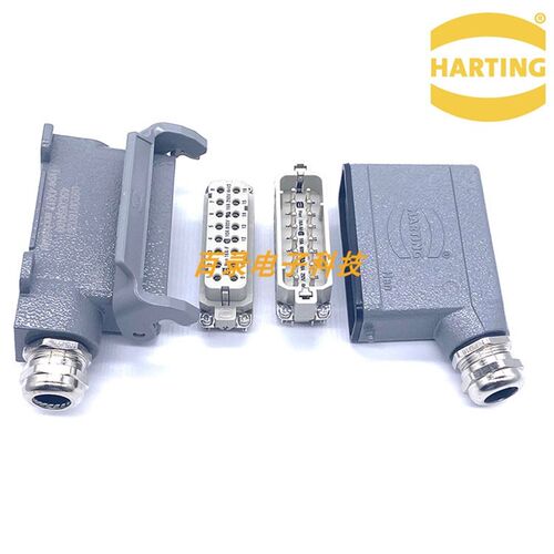 HARTING重载连接器 HAN 16A 16针16芯封底侧出线 16A外壳 唯恩