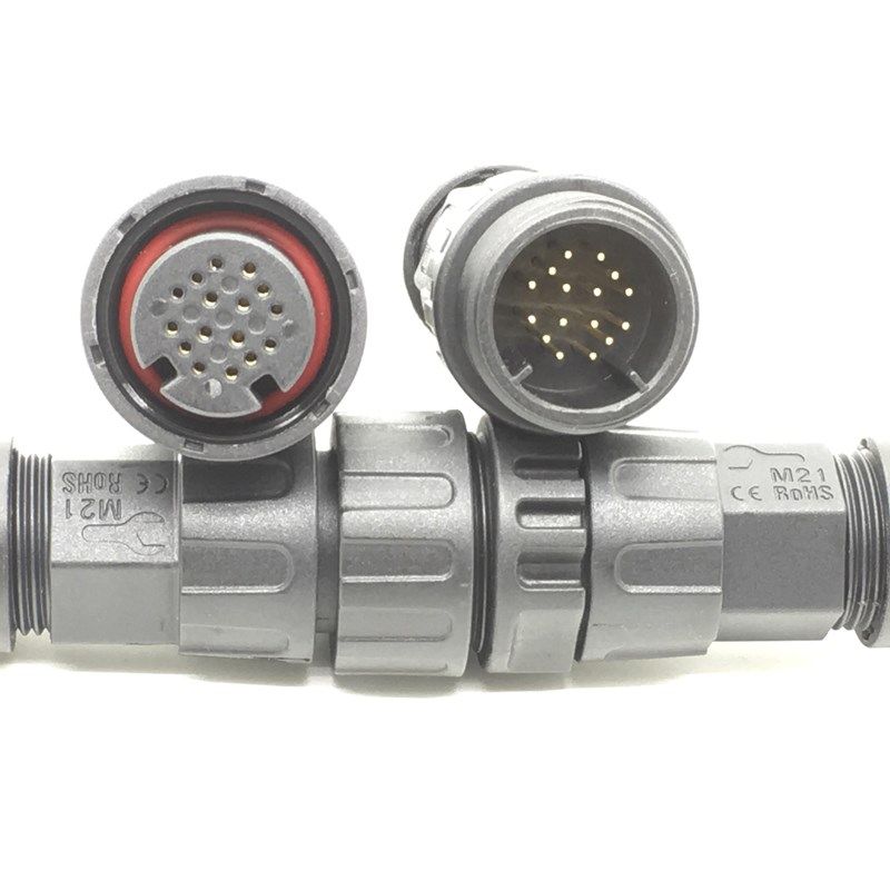 利路通16芯公母对接防水连接器户外仪器仪表自动化传感器M25插头
