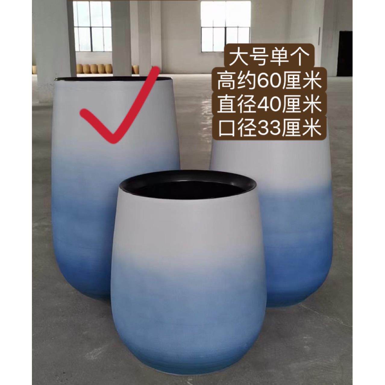 家庭园艺北欧蓝色小清新日式欧式简约现代条纹陶瓷花瓶陶罐