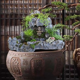 山石派水帘洞孙悟空假山造景流水瀑布中式摆件庭院花园水景观装饰