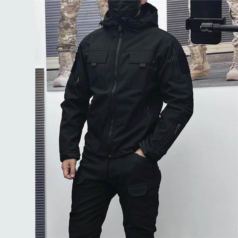 男春秋冬季甲壳虫软修防身软壳术短夹外克抓绒保暖冲锋衣户套战防