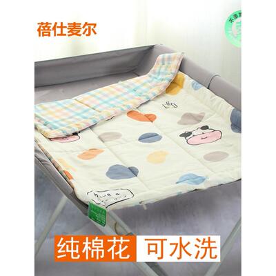 定纯棉可尿布表小垫新生儿棉床洗婴垫儿QFI床垫被子制薄小床垫