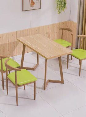 小吃饭店奶茶店桌椅组合简约汉堡面馆烧烤甜品快餐店餐饮餐桌椅子