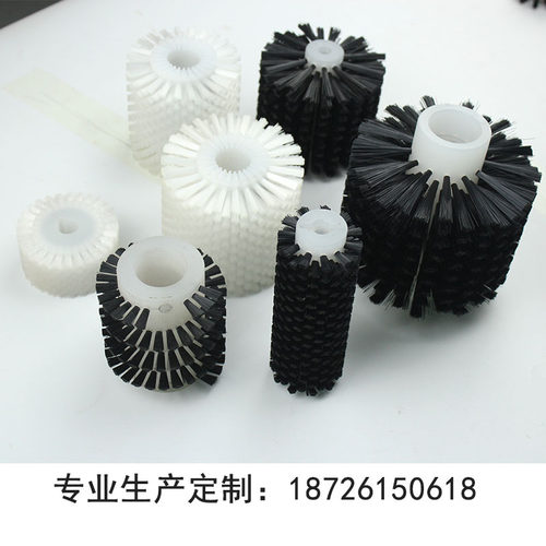 工业毛刷辊滚筒刷来图定做小型尼龙刷食品机械清洗机空心毛刷轮