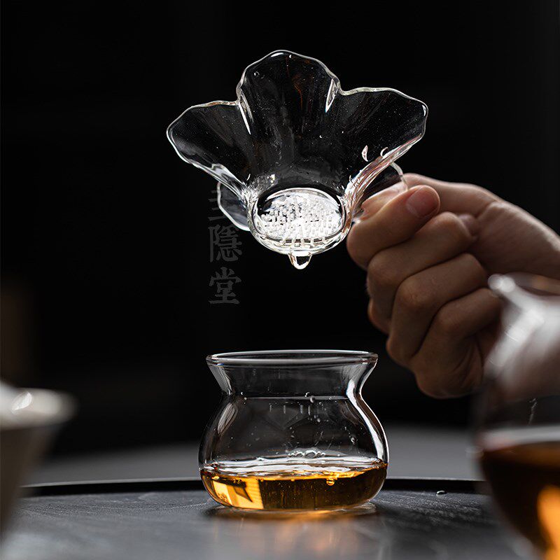 圭隐堂耐热玻璃茶漏一体茶滤公道杯套装家用茶叶过滤网茶隔滤茶器