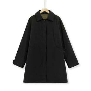 【花花推荐】轻奢极简翻领长款风衣羽绒服1015-353-9693