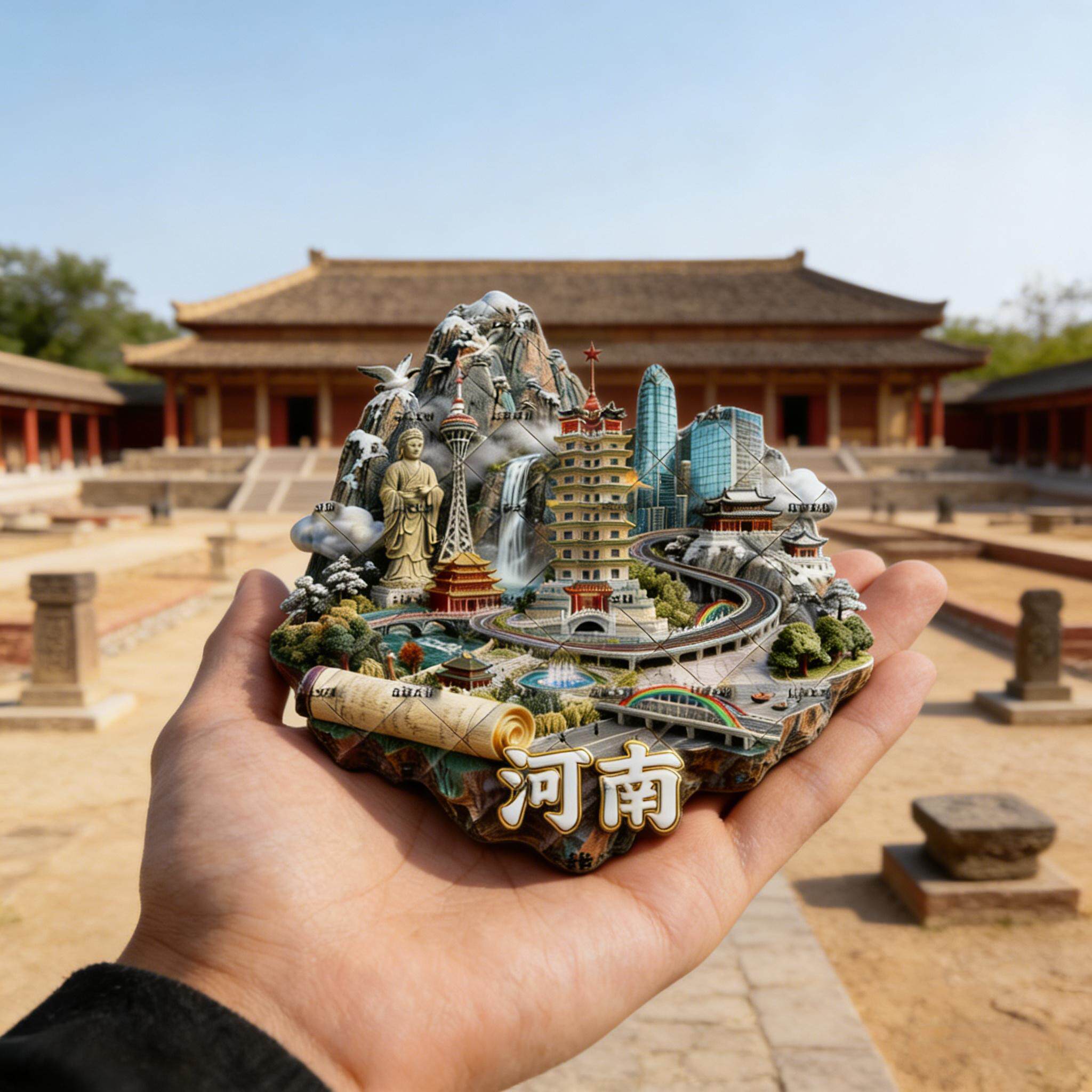 河南城市冰箱贴3d立体金属浮雕装饰磁吸门贴装饰小礼品2026款定制