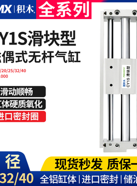 SMC型磁偶式无杆气缸RMT/CY1S25/32/40x100/200/300/400~1000滑台