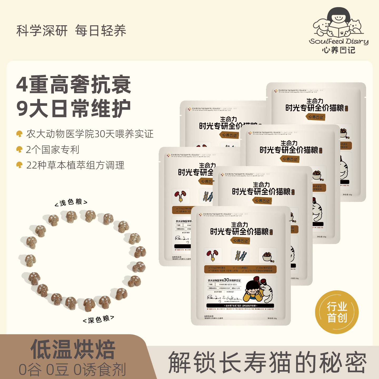 【SOULFEED DIALY心养日记】生命力时光专研全价成猫烘焙粮试吃装