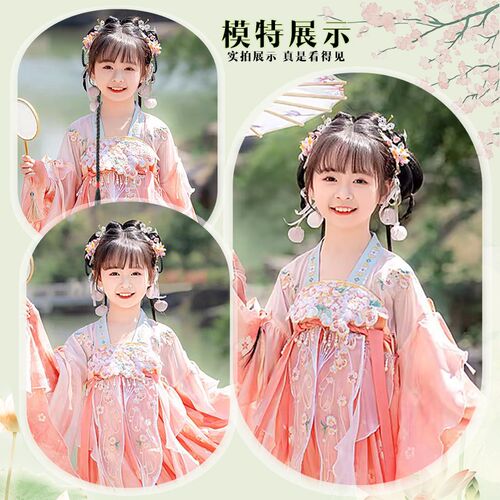 儿童汉服假发包发饰一体式发箍女童古风假发古装盘发造型发髻头饰