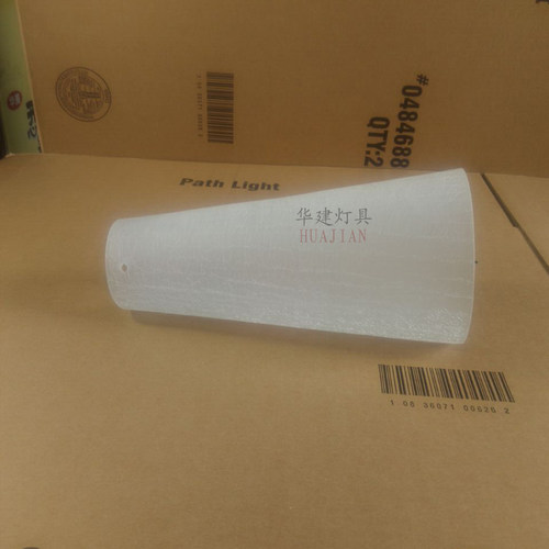 灯具配件 玻璃灯罩 餐厅吊灯 3个等分小孔冰花裂纹喇叭形玻璃灯罩