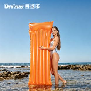 Bestway水上充气浮排大号游泳浮床海滩垫成人加厚坐骑漂浮纯色