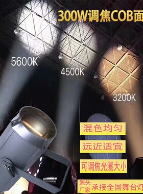 舞台灯光300w调焦面光灯远距离COB面光灯演出面光灯婚庆面光灯
