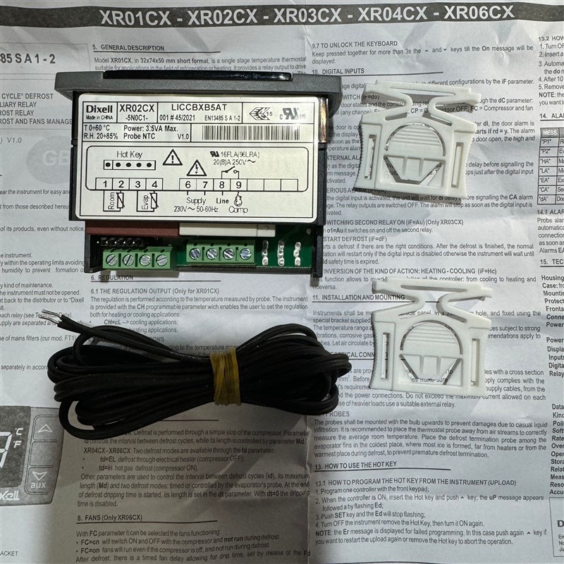 小精灵温控器XR02CX双探头XR02CX-5R0C1  二根传感器