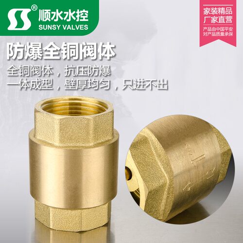 浙江顺水阀门H12X-16T黄铜内牙螺纹弹簧升降式立式止回阀DN15-100