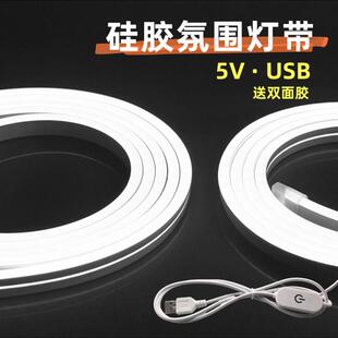 带USB灯条Led调光定时器开关的遥控灯宿舍床头卧室外挂式不干胶气