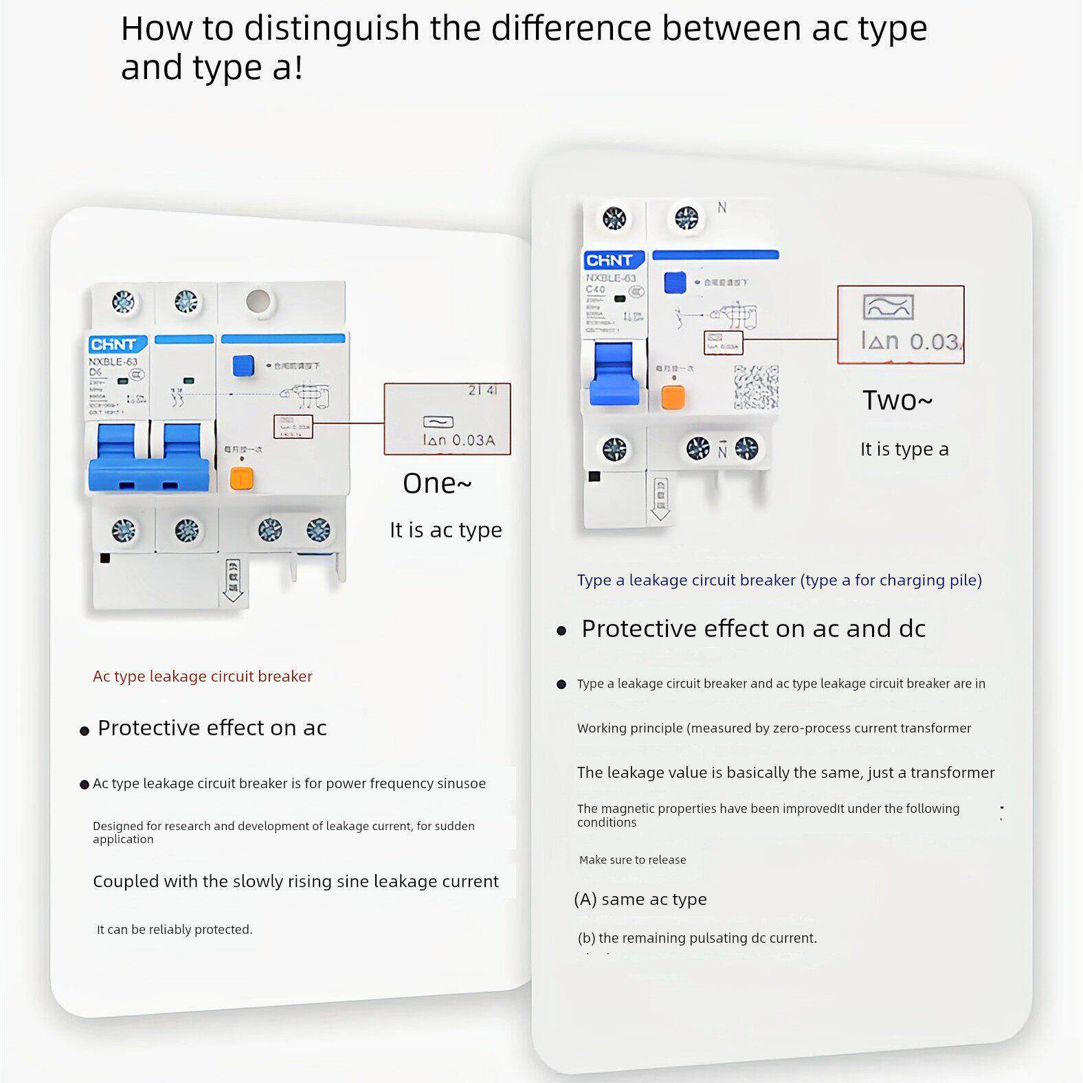 正泰a型漏电保护器2Pc40A漏电保护器7Kw新能源充电桩断路器220V空