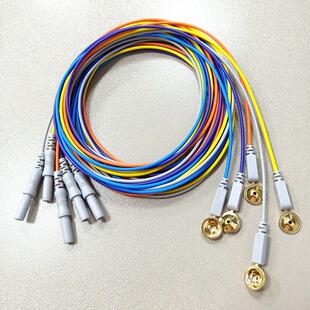 脑电导联线盘状电极肌电极线光电脑电线鳄鱼夹脑电配件小黑夹地形