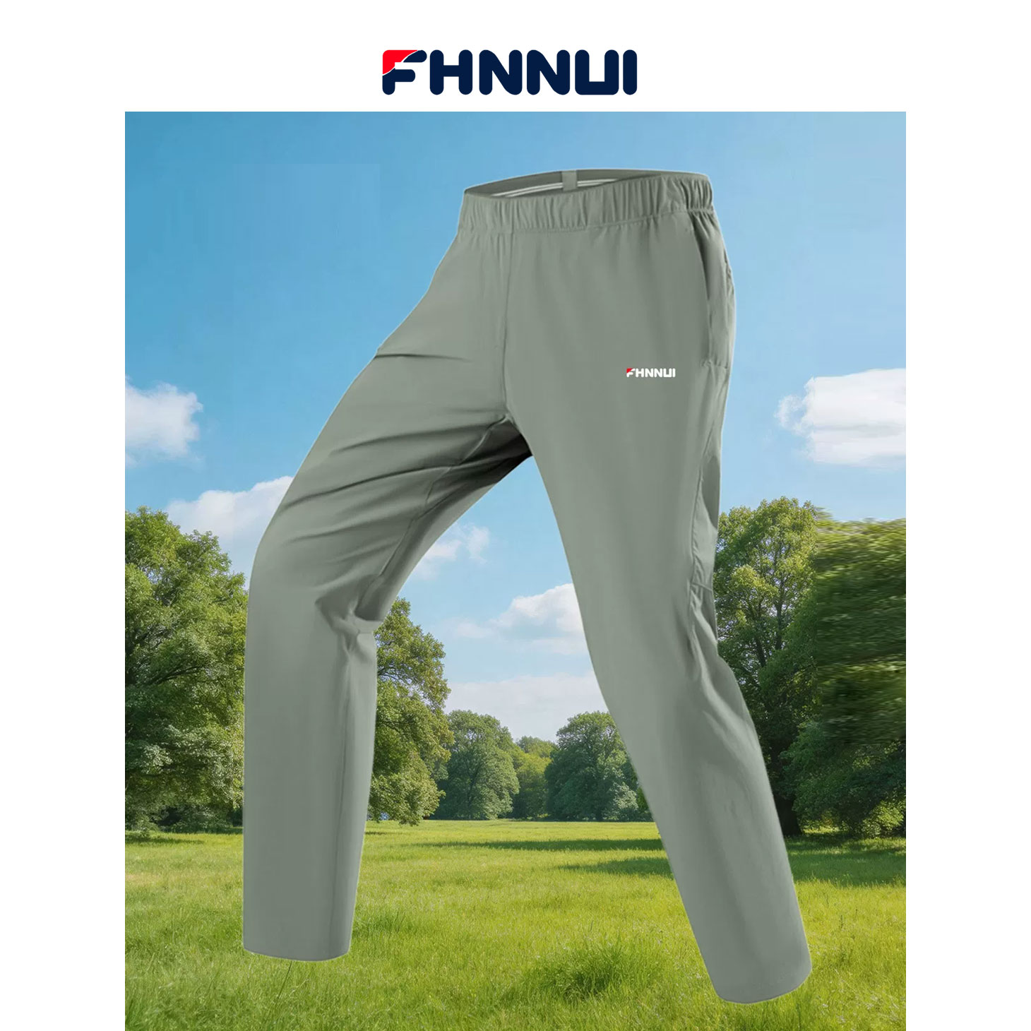 FHNNUI男士冰丝速干裤夏季2026新款中年爸爸跑步休闲运动长裤子男