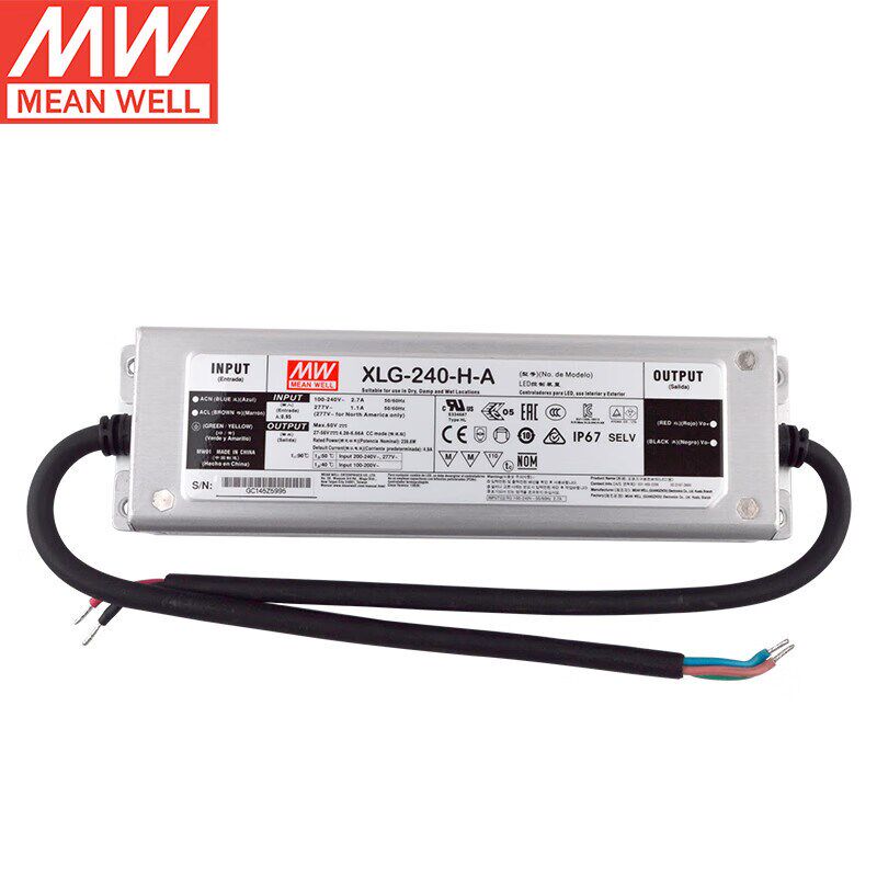 明纬(MEANWELL) XLG-240-H-A恒功率LED驱动器防水电源27~56V4.9