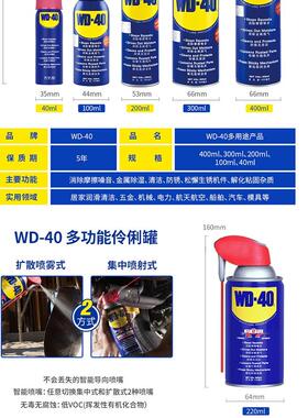 Wd40模具防锈润滑剂200ml除锈400ml强力螺栓松动剂防锈清洗剂40ml