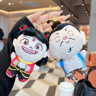 创意小哪吒敖丙钥匙扣毛绒玩具公仔包包挂件玩偶娃娃机批发