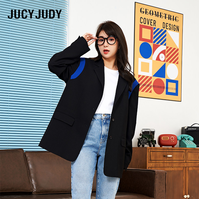 jucyjudy2023秋冬季新款经典简约设计西装休闲宽松长袖外套