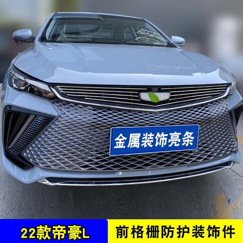 22款帝豪L中网改装饰条 前脸格栅前杠专用防护亮条汽车用品配件