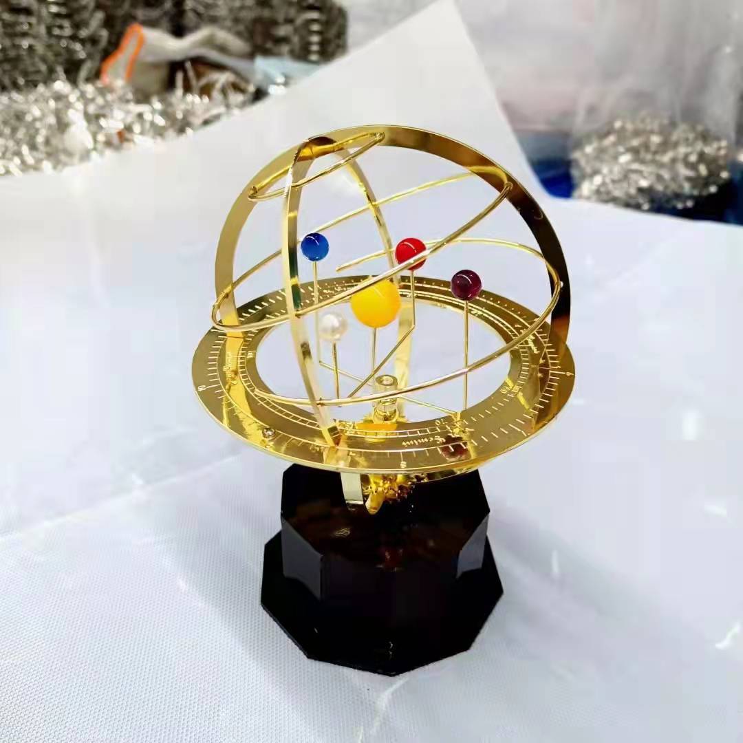 创意星象仪灵摆科技感摆件八大恒星行星太阳系办公摆件模型水晶球