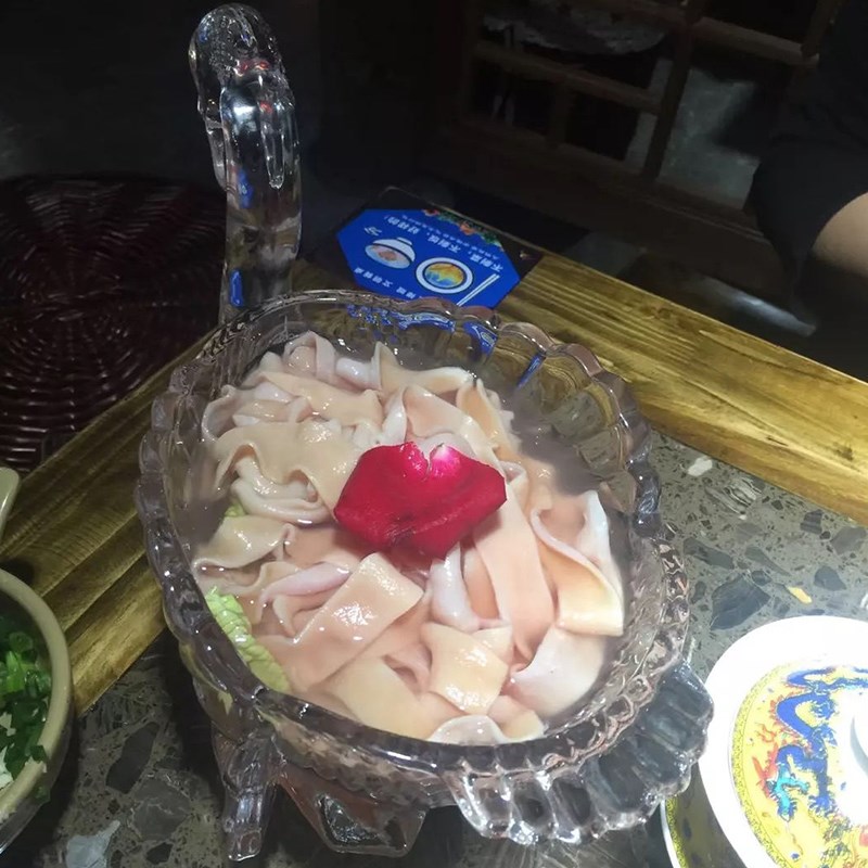 网红商用火锅店鸭肠鹅肠专用创意餐具天鹅水晶玻璃碗酒店特色盘子