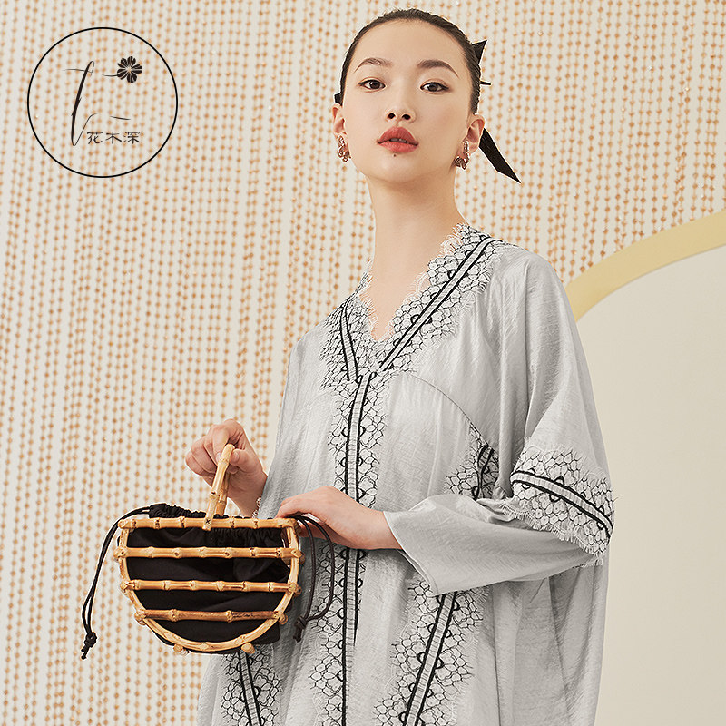 新中式时尚蕾丝衫衬衣禅意茶服图片