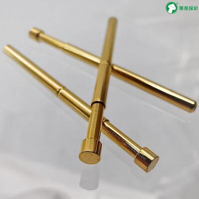 2.5MM平头探针 身2.0测试针 PA125-G全镀金深圳华荣 34长弹簧针