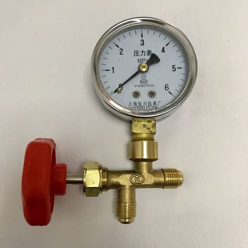 加液管用三通开关 含压力表6mpa 不含接头和气管 外螺纹m12x1.25