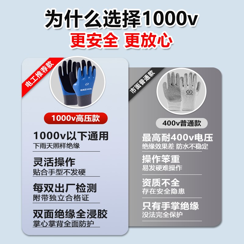 电工手套绝缘专业防静电220v高压380v新能源汽车维修防电超薄款
