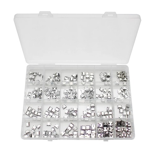 240PCS 24种 Micro USB母头盒装 安卓充电尾插头 微型USB接口