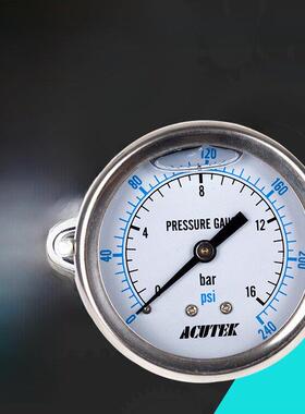 acacutek不锈钢耐冲击压力表与支架yn60bf - z16bar Pt1/4高温蒸