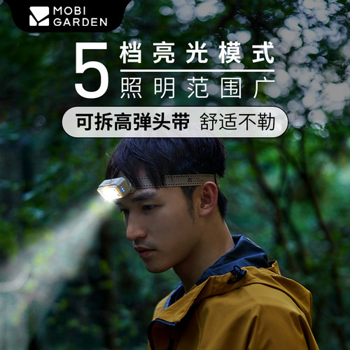 牧高笛零度头灯感应头灯户外夜钓强光充电超亮长续航头戴式照明灯